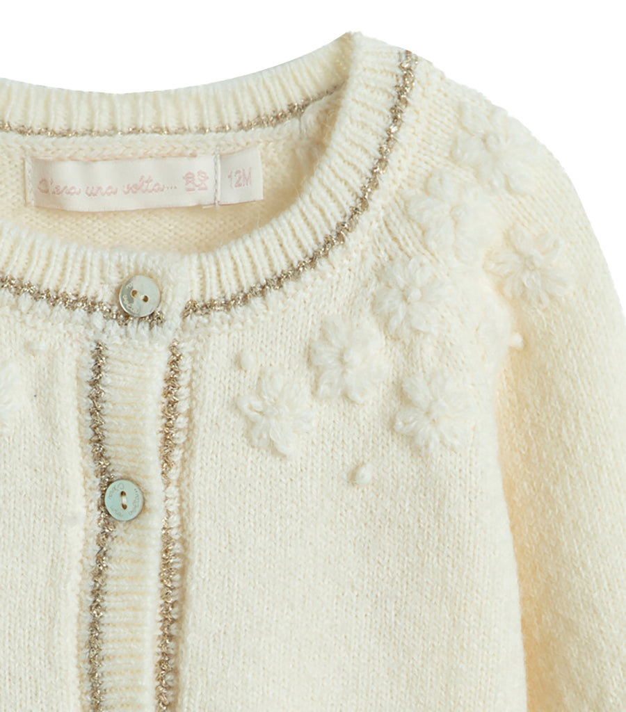 C'ERA UNA VOLTA Baby Gabriella Cardigan in Cream