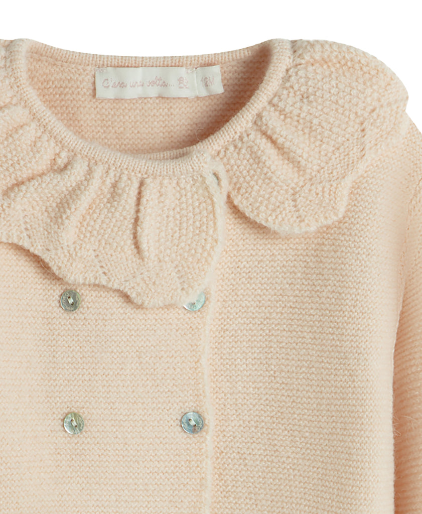 C'ERA UNA VOLTA Baby Lana Bloomer and Cardigan Set in Champagne