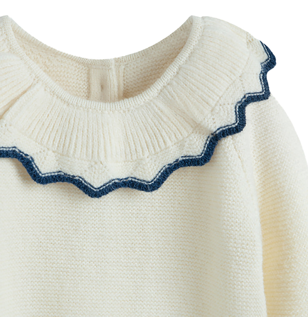 C'ERA UNA VOLTA Baby Zoe Knit Pants and Cardigan Set in Cream