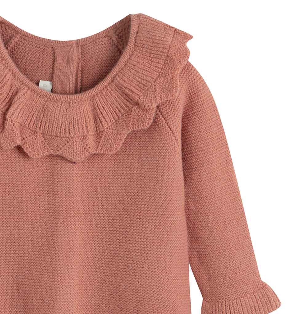 C'ERA UNA VOLTA Baby Zoe Knit Pants and Cardigan Set in Peach