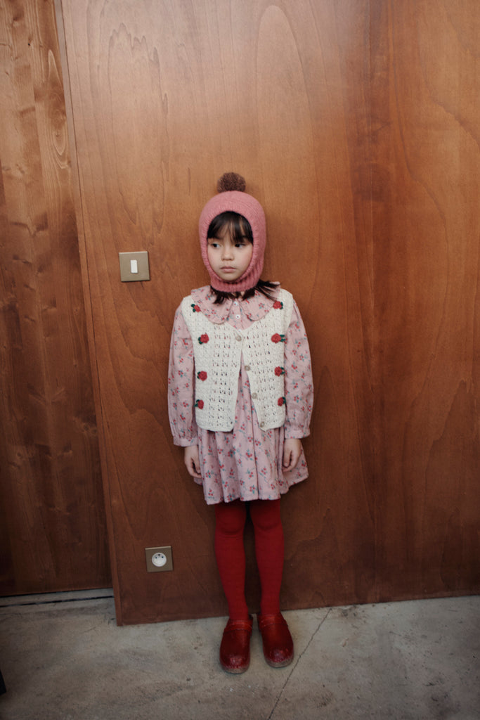 EMILE ET IDA FW25 PINK FLOWER DRESS