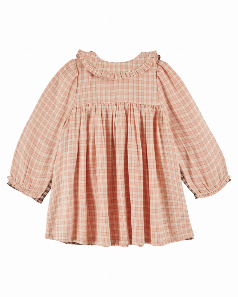 EMILE ET IDA FW25 PINK CHECK DRESS