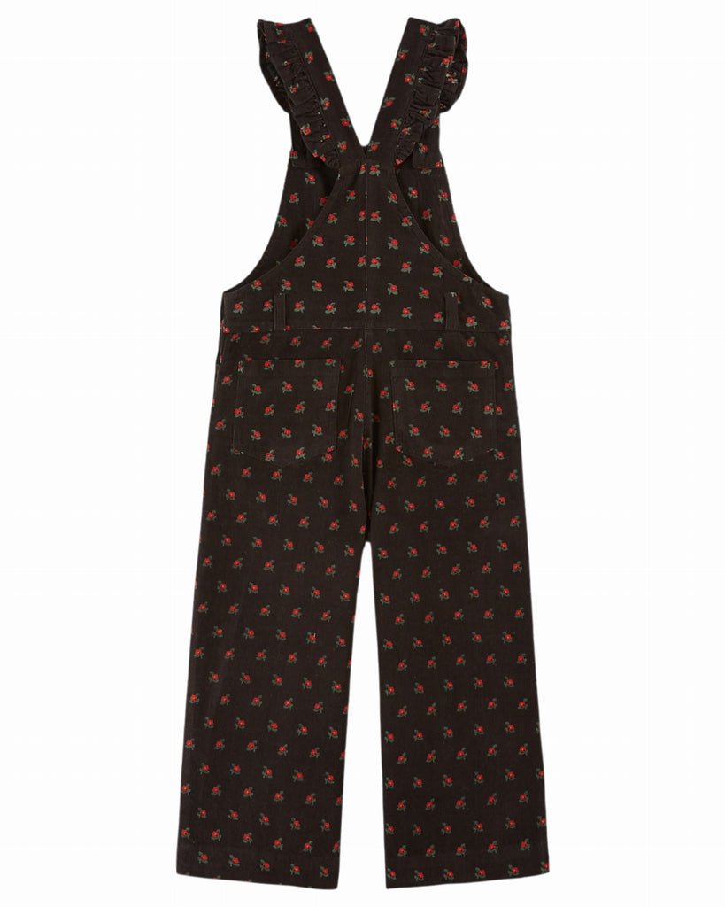 EMILE ET IDA FW25 PRINTED MICRO CORDUROY OVERALLS in FLOWER PRINT