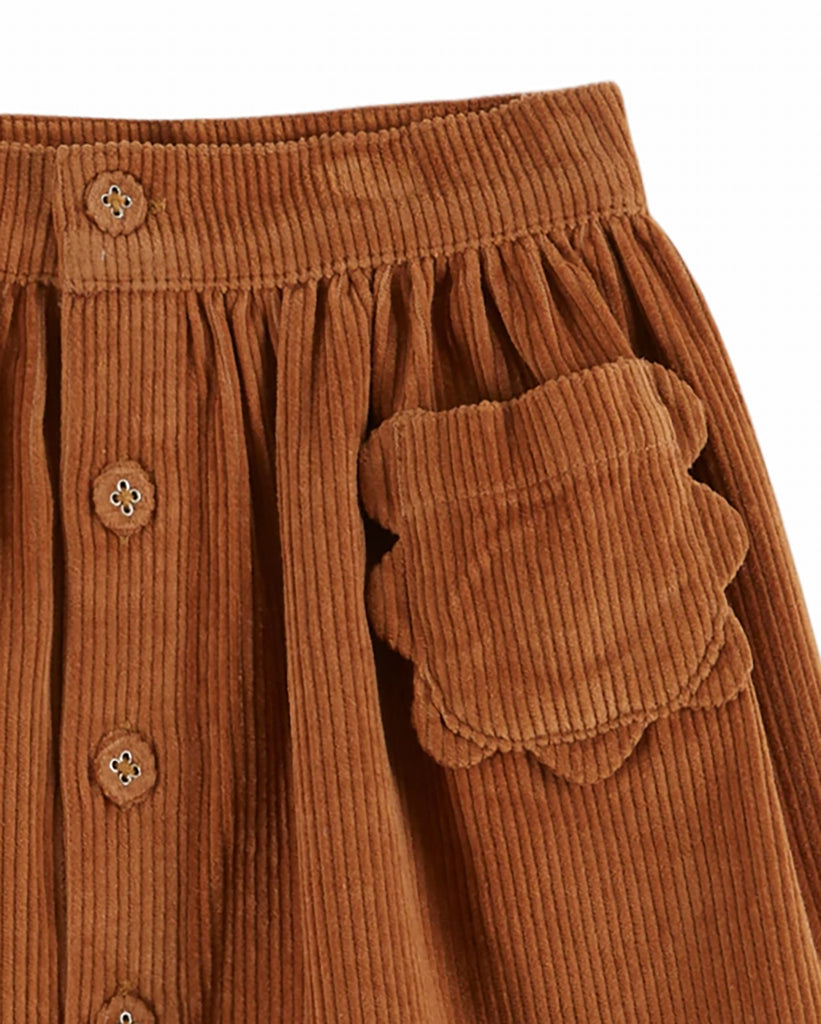 EMILE ET IDA FW25 CORDUROY FLOWER POCKET SKIRT