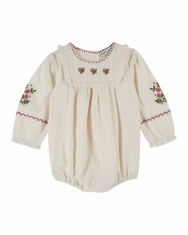 EMILE ET IDA SS25 CREAM TULIP TERRY SHORT JUMPSUIT