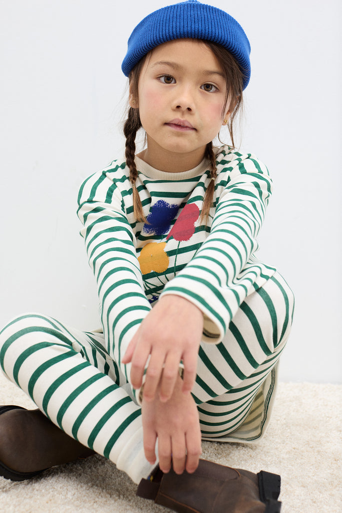 WEEKEND HOUSE KIDS 'THE GOOD NEWS CLUB' Winter garden Striped leggings