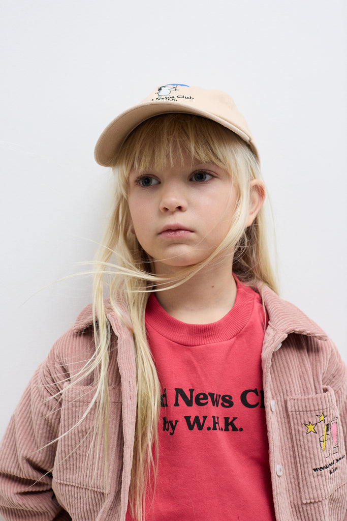 WEEKEND HOUSE KIDS 'THE GOOD NEWS CLUB' Magic toothbrush corduroy overshirt top in pink