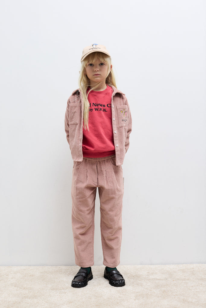 WEEKEND HOUSE KIDS 'THE GOOD NEWS CLUB' Magic toothbrush corduroy overshirt top in pink