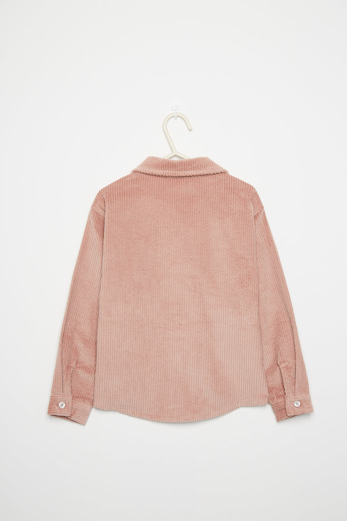 WEEKEND HOUSE KIDS 'THE GOOD NEWS CLUB' Magic toothbrush corduroy overshirt top in pink