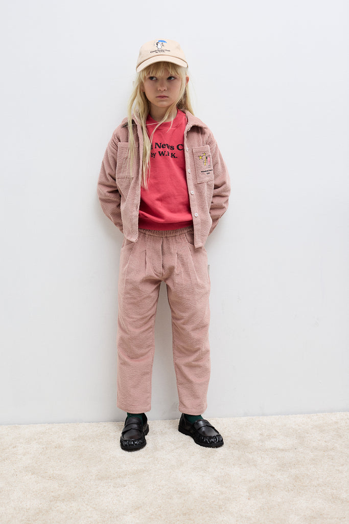 WEEKEND HOUSE KIDS 'THE GOOD NEWS CLUB' Magic toothbrush corduroy carrot pants in pink
