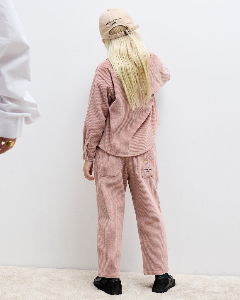 WEEKEND HOUSE KIDS 'THE GOOD NEWS CLUB' Magic toothbrush corduroy overshirt top in pink