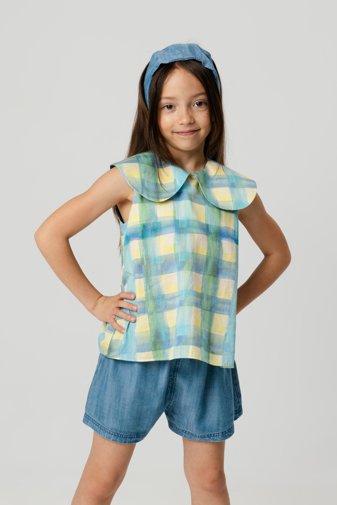 WOLF AND RITA 'The Invisible Magic Club' GABRIELA GRID BLOUSE TOP