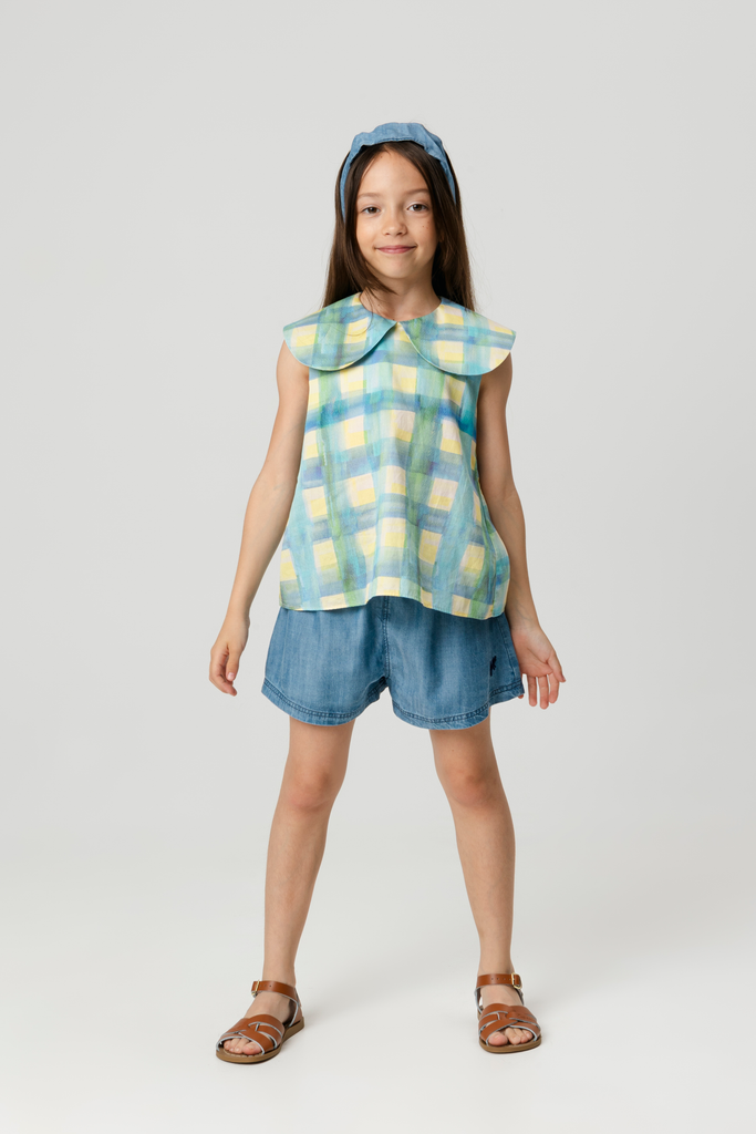 WOLF AND RITA 'The Invisible Magic Club' GABRIELA GRID BLOUSE TOP