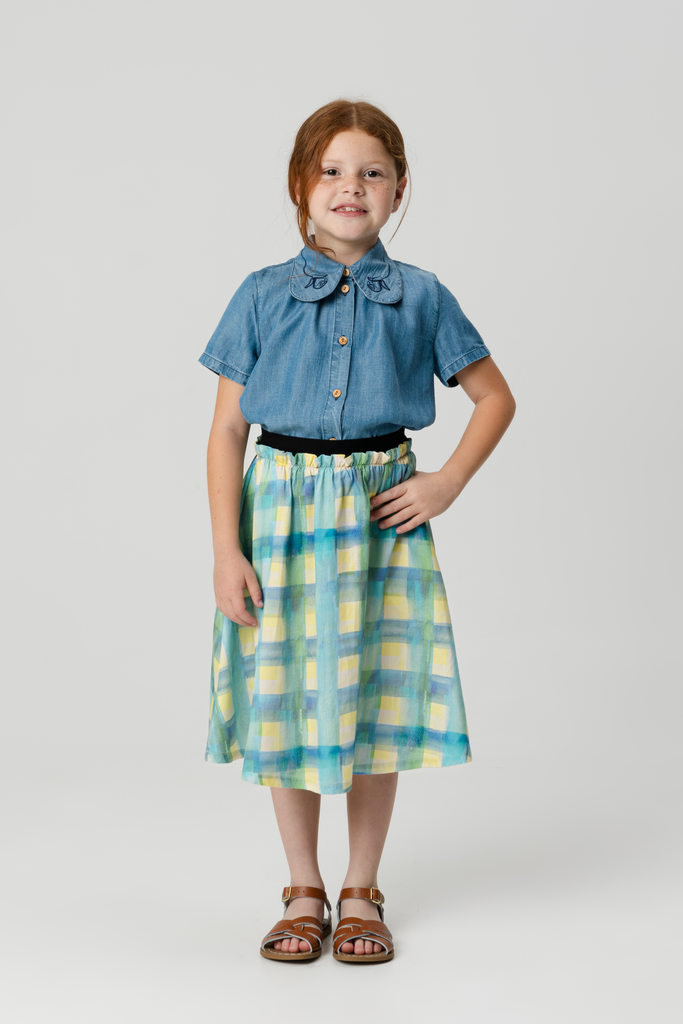 WOLF AND RITA 'The Invisible Magic Club' SILVINA GRID SKIRT