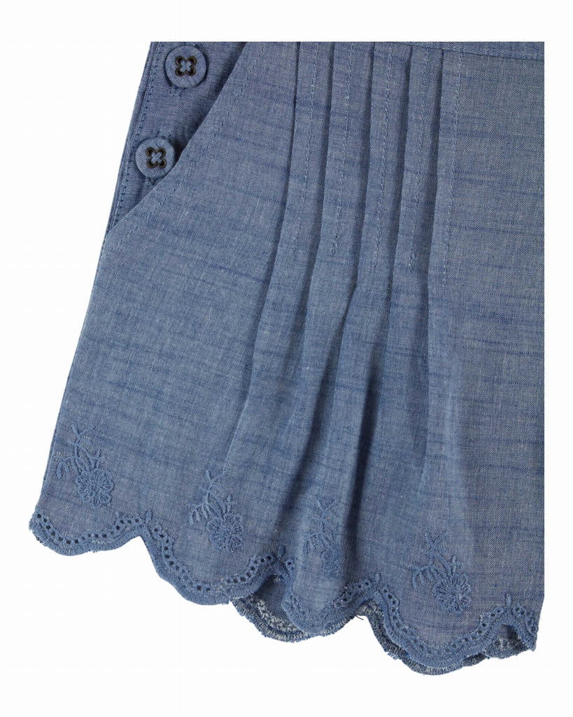 EMILE ET IDA SS26 Chambray Scalloped Shorts