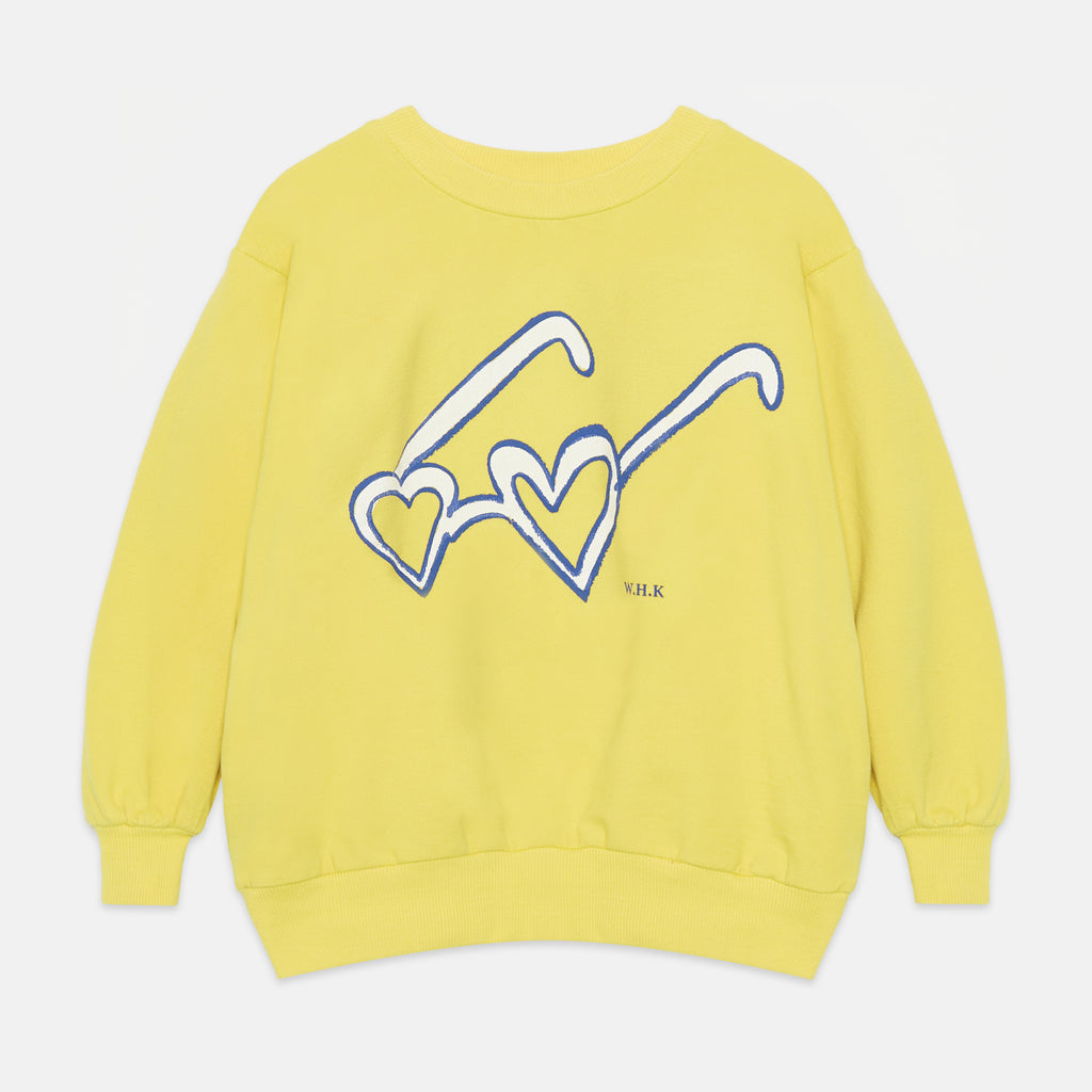 WEEKEND HOUSE KIDS SS26 'The Art of Seeing' Heart glasses sweatshirt