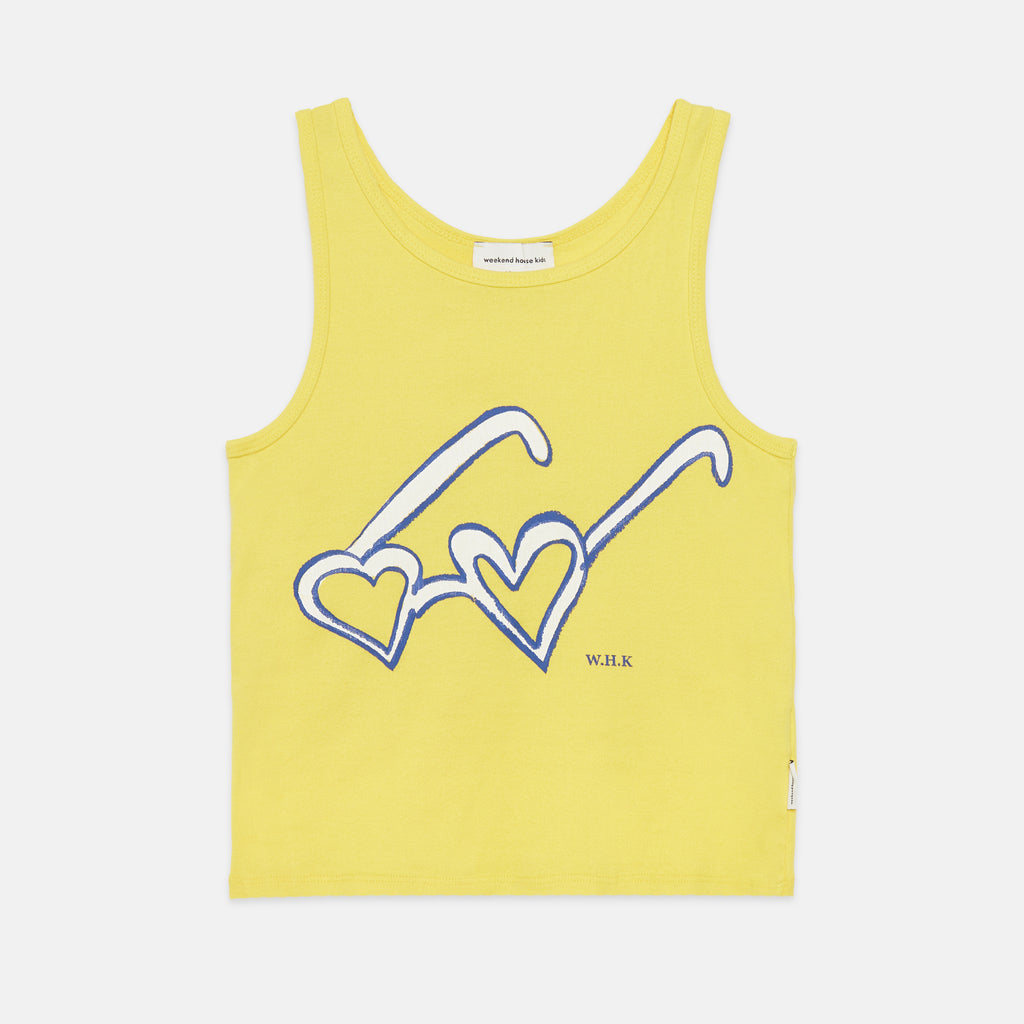 WEEKEND HOUSE KIDS SS26 'The Art of Seeing' Heart glasses tank t-shirt
