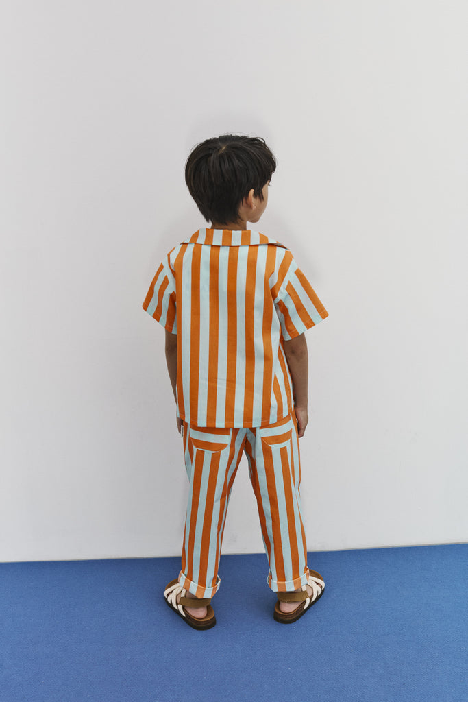 WEEKEND HOUSE KIDS SS26 'The Art of Seeing' Stripes carrot pants