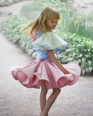 NIKOLIA "Diamond Dice" Joypiece Dress in Light Pastel Mix with Pink Underlayer