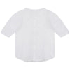 CHLOE Organic Cotton Poplin Scallop Detail 3/4th Sleeve Blouse Shirt