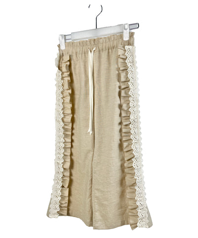 TAGO Ruffled Silk Cotton Pants