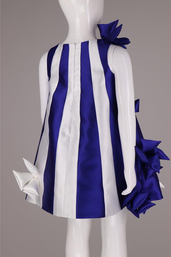 NIKOLIA "Good Morning Heaven" HORIZON Striped Bow Taffeta Dress