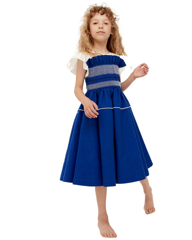 THE MIDDLE DAUGHTER SS24 POSTCARD Dress in POOL VOILE STRIPE