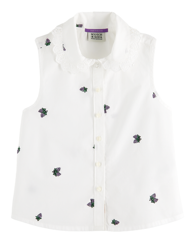 SCOTCH AND SODA Girl Sleeveless Broderie Anglaise Top