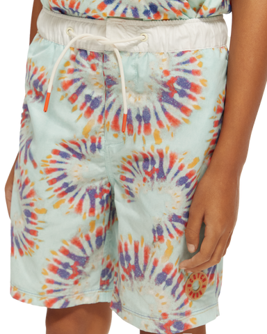 BEAU LOVES Baby Washed Blue Shout It Out Short Sleeve Romper