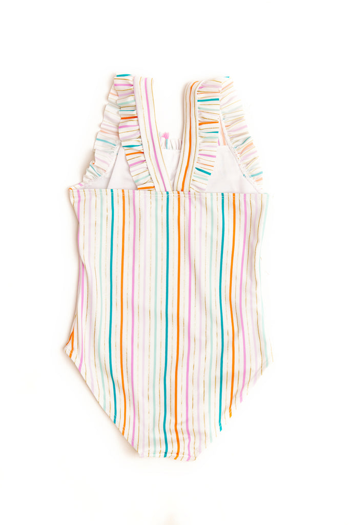 NICOLE MILLER GIRLS SS24 Striped One Piece Swimsuit