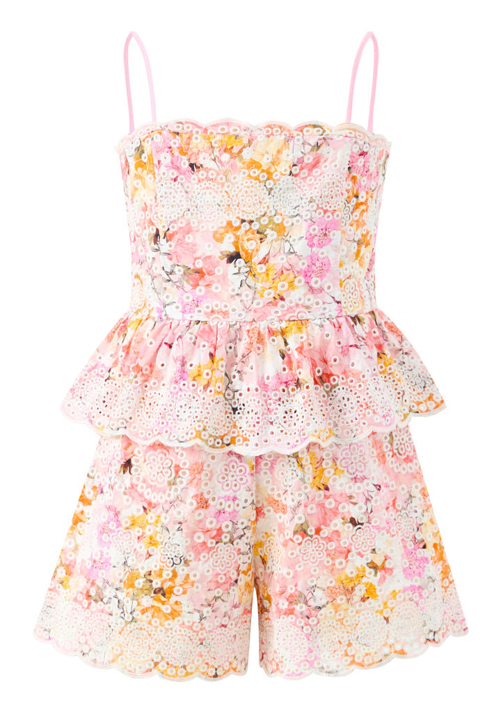 MARLO KIDS Alessia Cotton Embroidered Romper