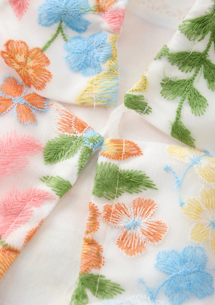 MARLO KIDS Bianca Embroidered Frill Maxi Dress