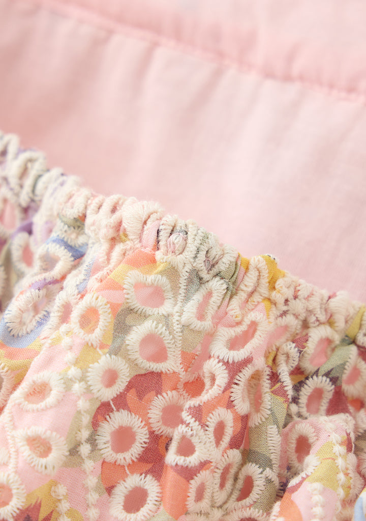 MARLO KIDS Alanna Frill Embroidered Maxi Dress