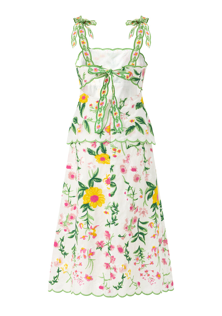MARLO KIDS Kaylee Cotton Embroidered Maxi Dress