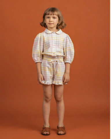 NUNUNU FW24 BABY CHECKMATE HOODED OVERALL in Graphite