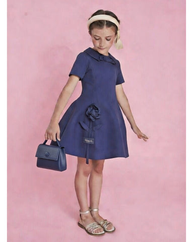 EMILE ET IDA SS26 Collared Short Sleeve Sweater with Spring Intarsia