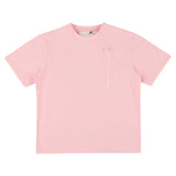 CAROLINE BOSMANS Pink T-shirt Top with Removable Contrast Rose