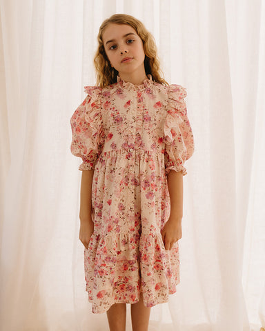 PETITE AMALIE "Wonderland"  Heirloom Maxi Silk Cotton Dress