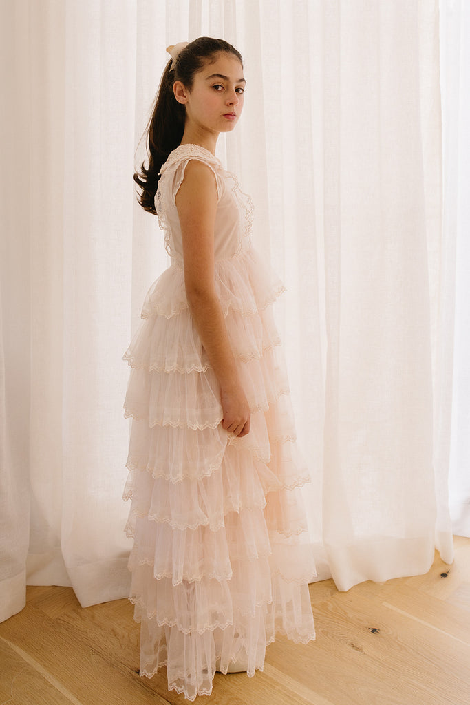 PETITE AMALIE "Soleil" Crochet Collar Tulle Gown