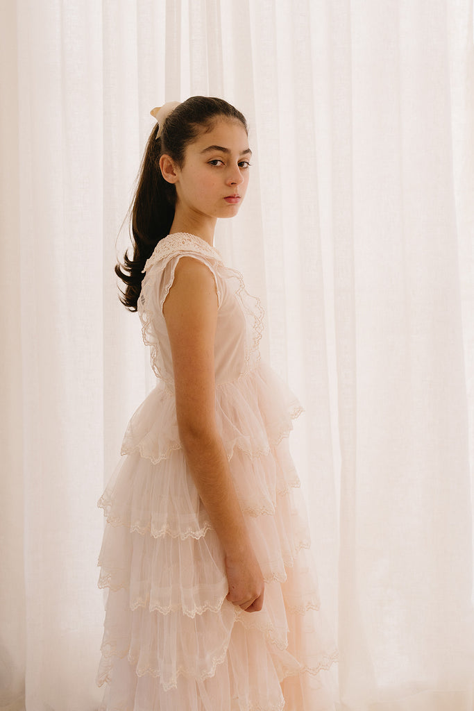 PETITE AMALIE "Soleil" Crochet Collar Tulle Gown