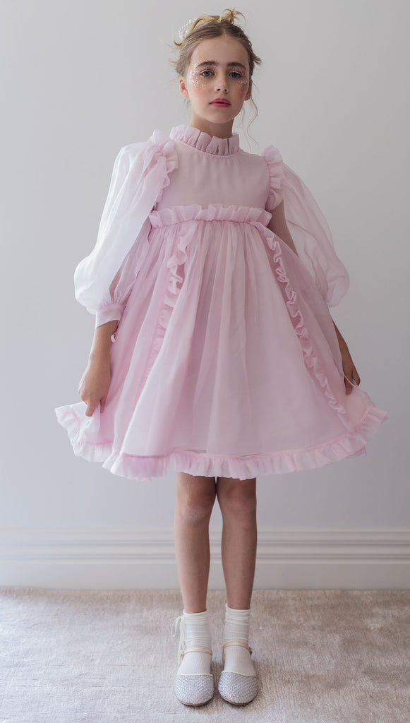PETITE AMALIE "Fantasque"  Organza Ruffle Dress
