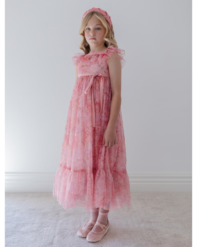 PETITE AMALIE "La Fleur" Pink Peony Tulle Dress