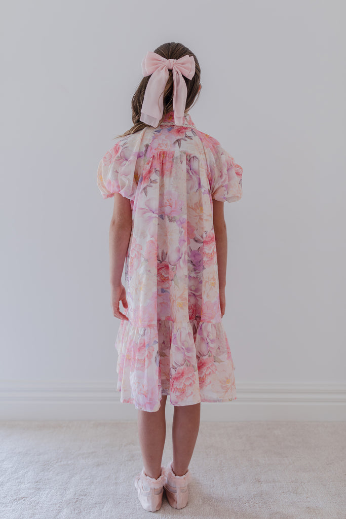 PETITE AMALIE "La Fleur" Dahlia Print Shirt Dress