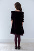 PETITE AMALIE FALL 2026 Dark Cherry Lace Trim Velvet Dress