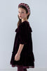 PETITE AMALIE FALL 2026 Dark Cherry Lace Trim Velvet Dress