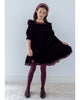 PETITE AMALIE FALL 2026 Dark Cherry Lace Trim Velvet Dress