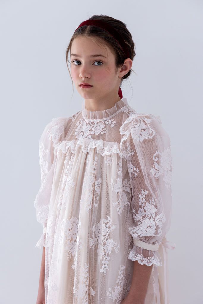 PETITE AMALIE FALL 2026 Cloud Pink Lace Dress