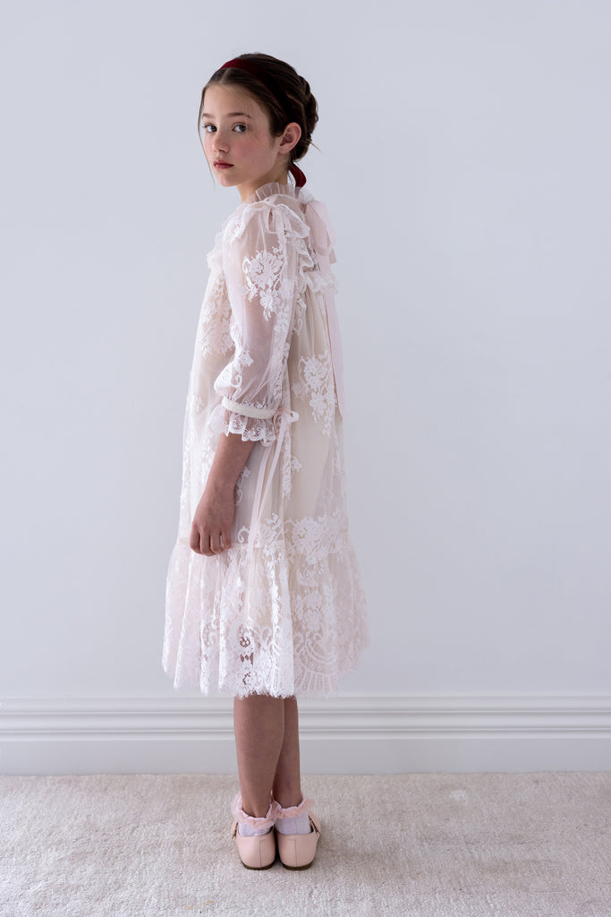 PETITE AMALIE FALL 2026 Cloud Pink Lace Dress