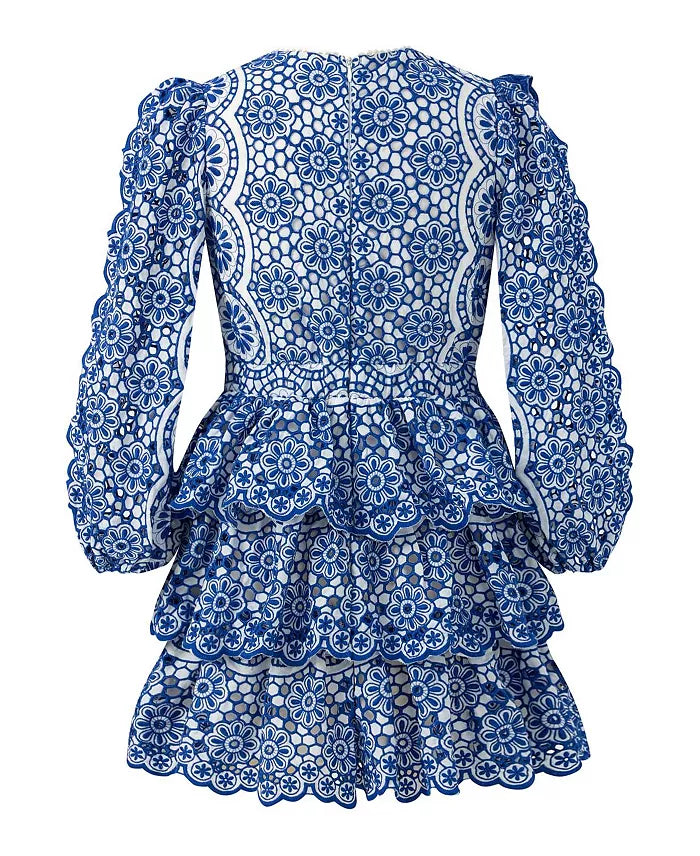 MARLO KIDS Skyla Sleeve Embroidered Mini Dress