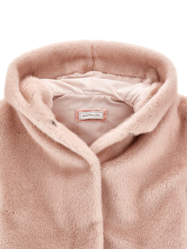 MONNALISA FALL 2026 Plush Hooded Vest
